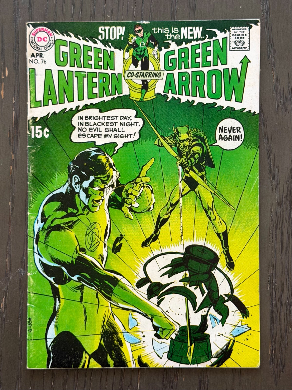 Green Lantern #76 (1970) Green Arrow Neal Adams Bronze Age 4.5 VG+ Green Lantern #76 (1970) Green Arrow Neal Adams Bronze Age 4.5 VG+