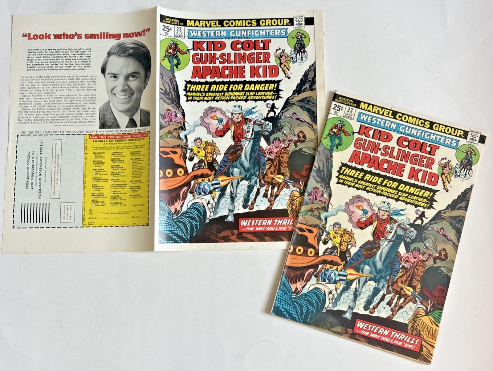 VTG 1974 Marvel Comic Kid Colt Gunslinger Apache Kid 23 Printer Proof  & Comic