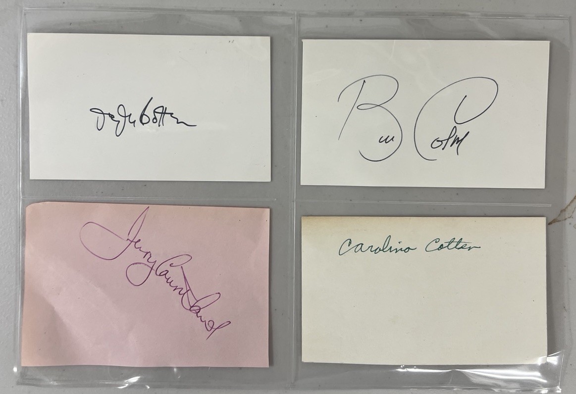 Vintage Hollywood Actors Bill Cosby Carolina Cotton Joseph Cotten Cut Signatures