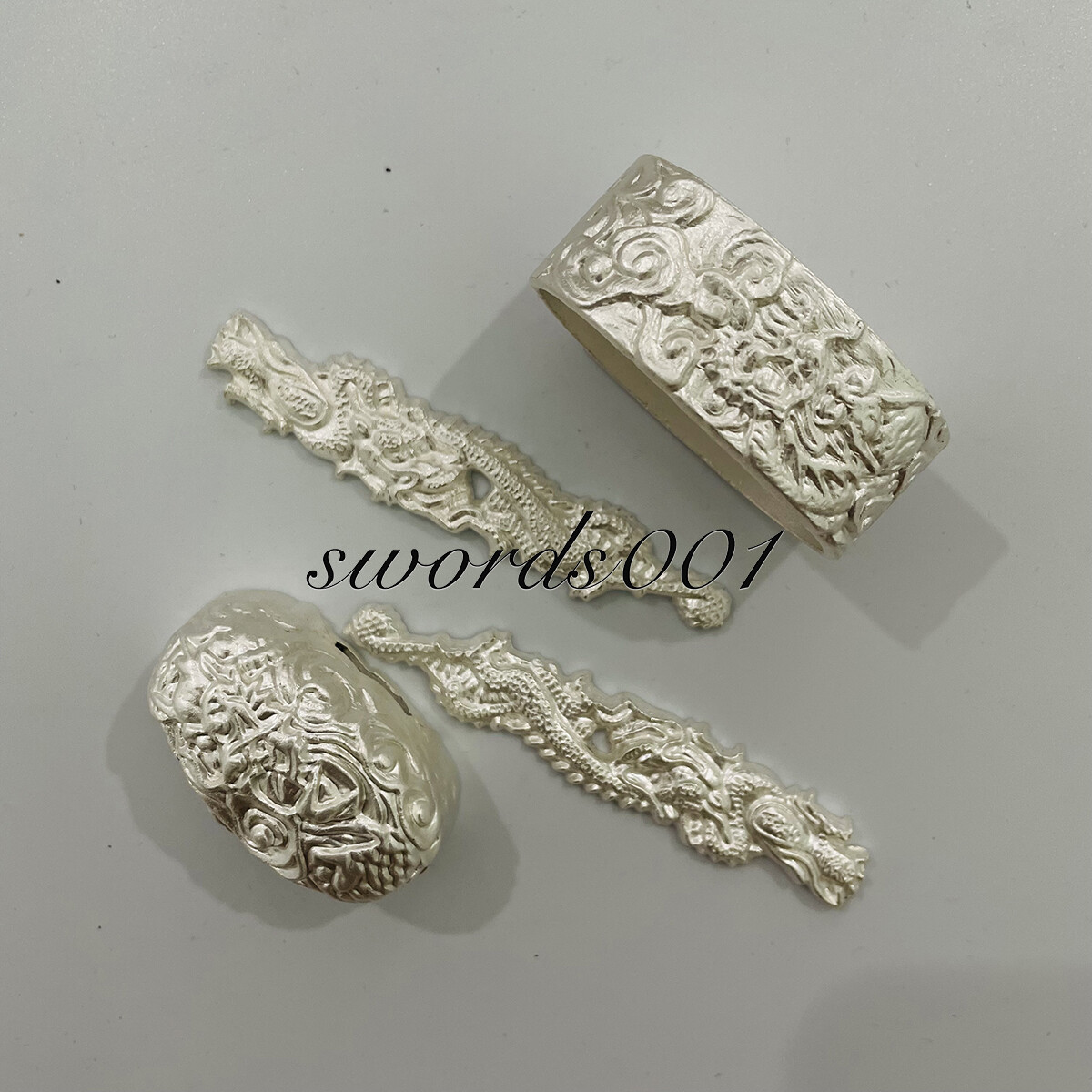 Alloy Kashira Butt Cap Fuchi Hilt Collar Menuki For Japanese Sword Katana