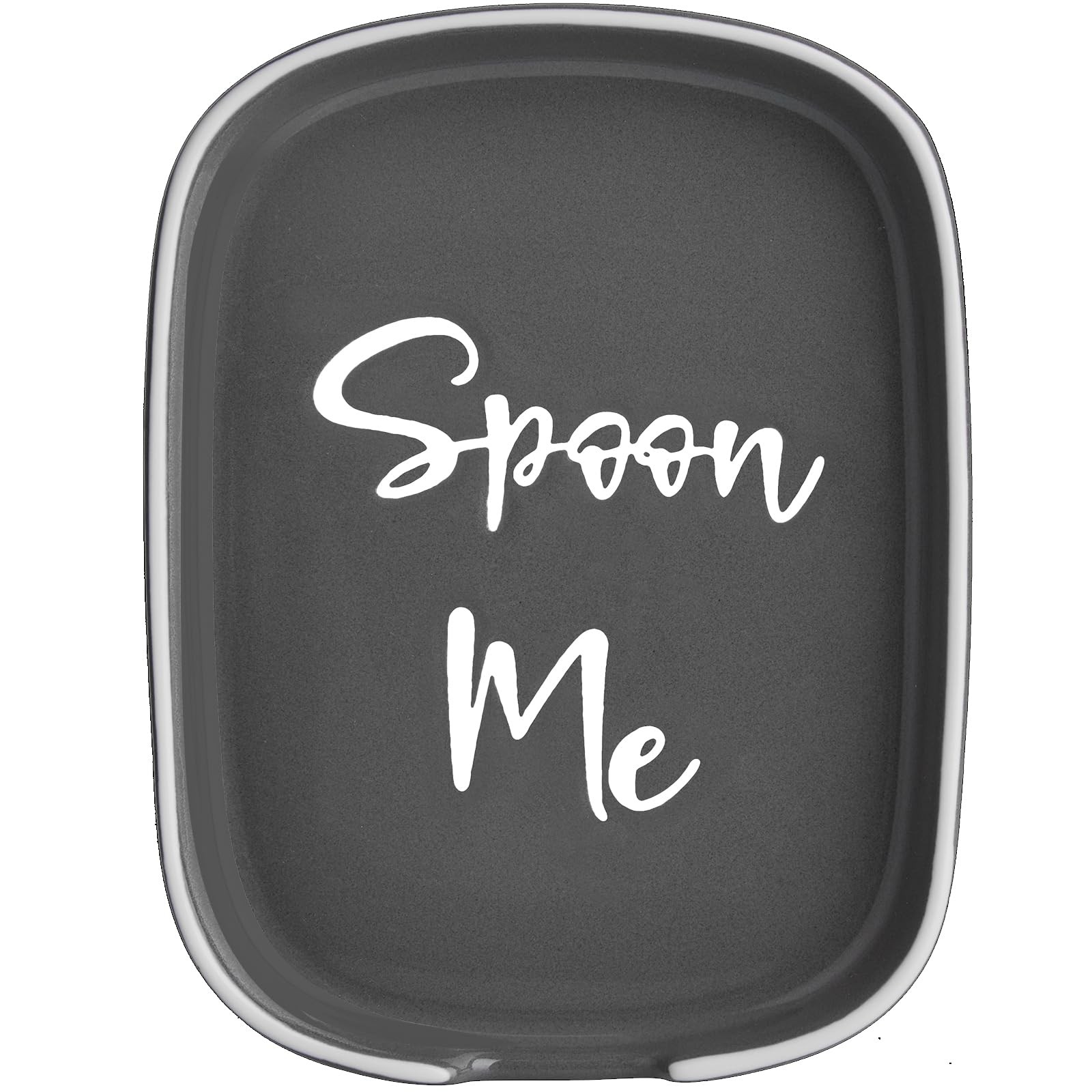 Ceramic Spoon Rest for Stove Top, DAYYET Large Holder Large, Gray Ceramic Spoon Rest for Stove Top, DAYYET Large Holder Large, Gray