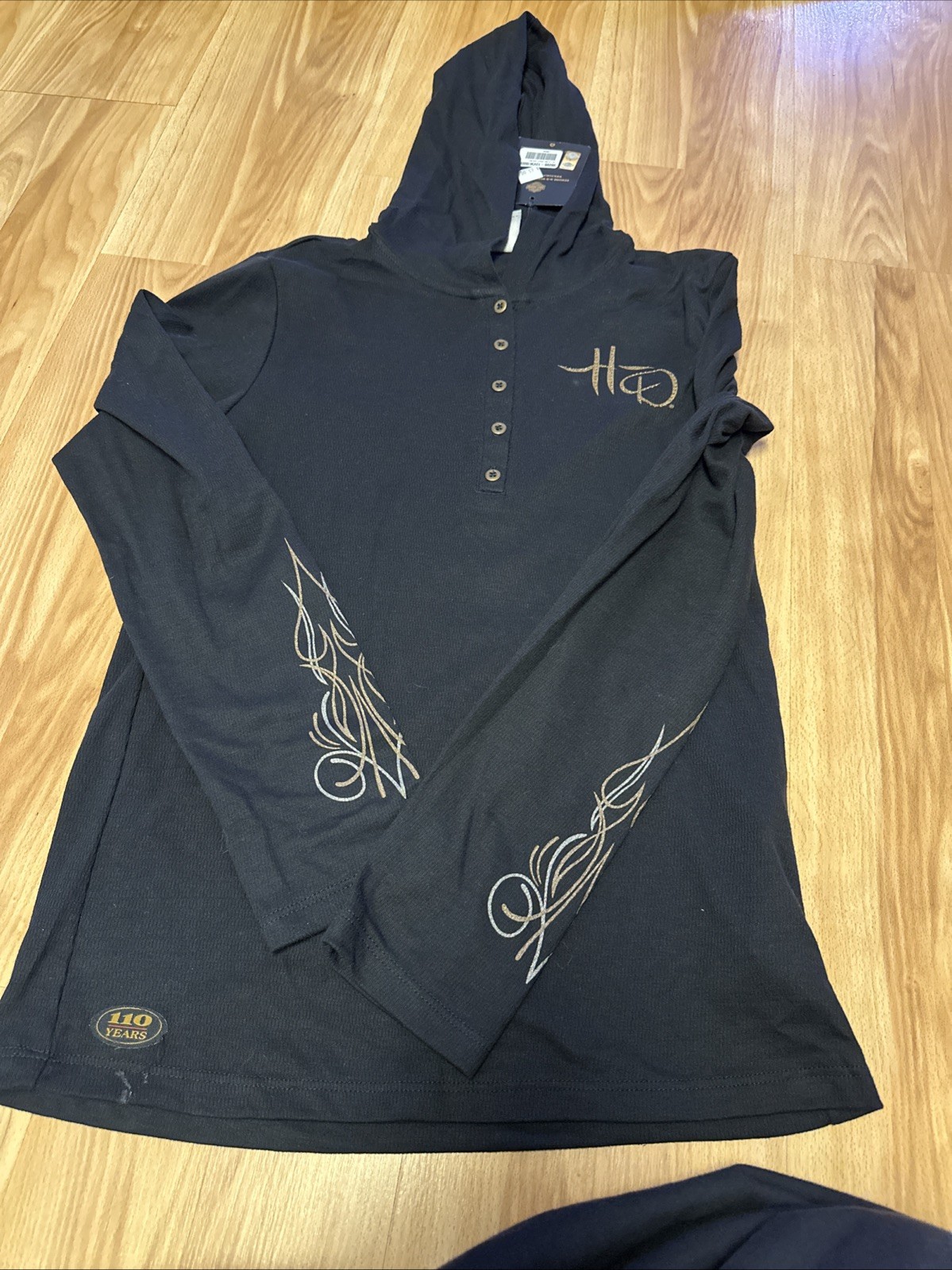 NWT Harley-Davidson black henley w/bronze NWT Harley-Davidson black henley w/bronze
