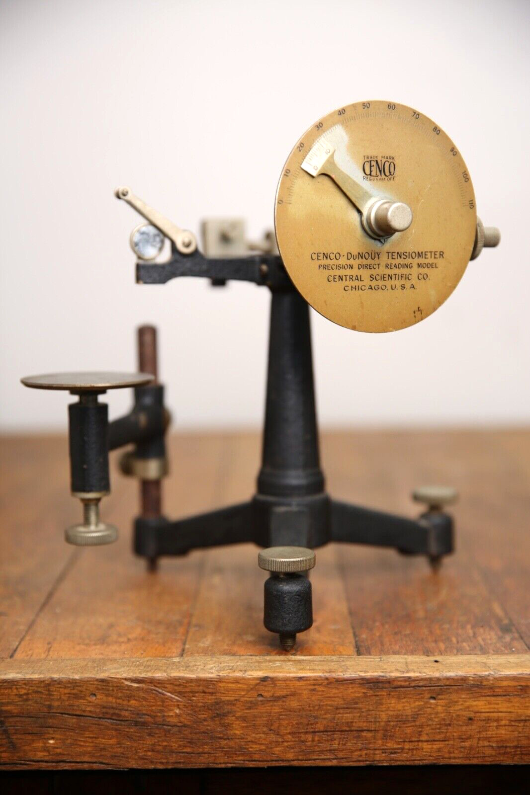 Cenco DuNouy Interfacial Tensiometer Scientific Tool Chicago vintage Antique