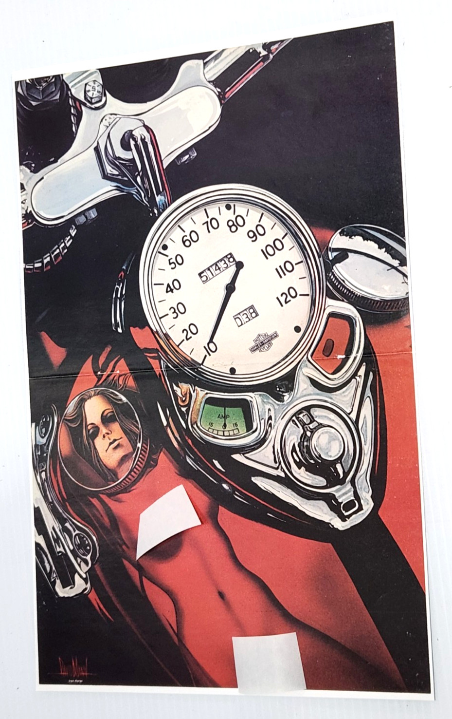 Vintage Easyriders  Harley-Davidson David Mann Centerfold Garage Art