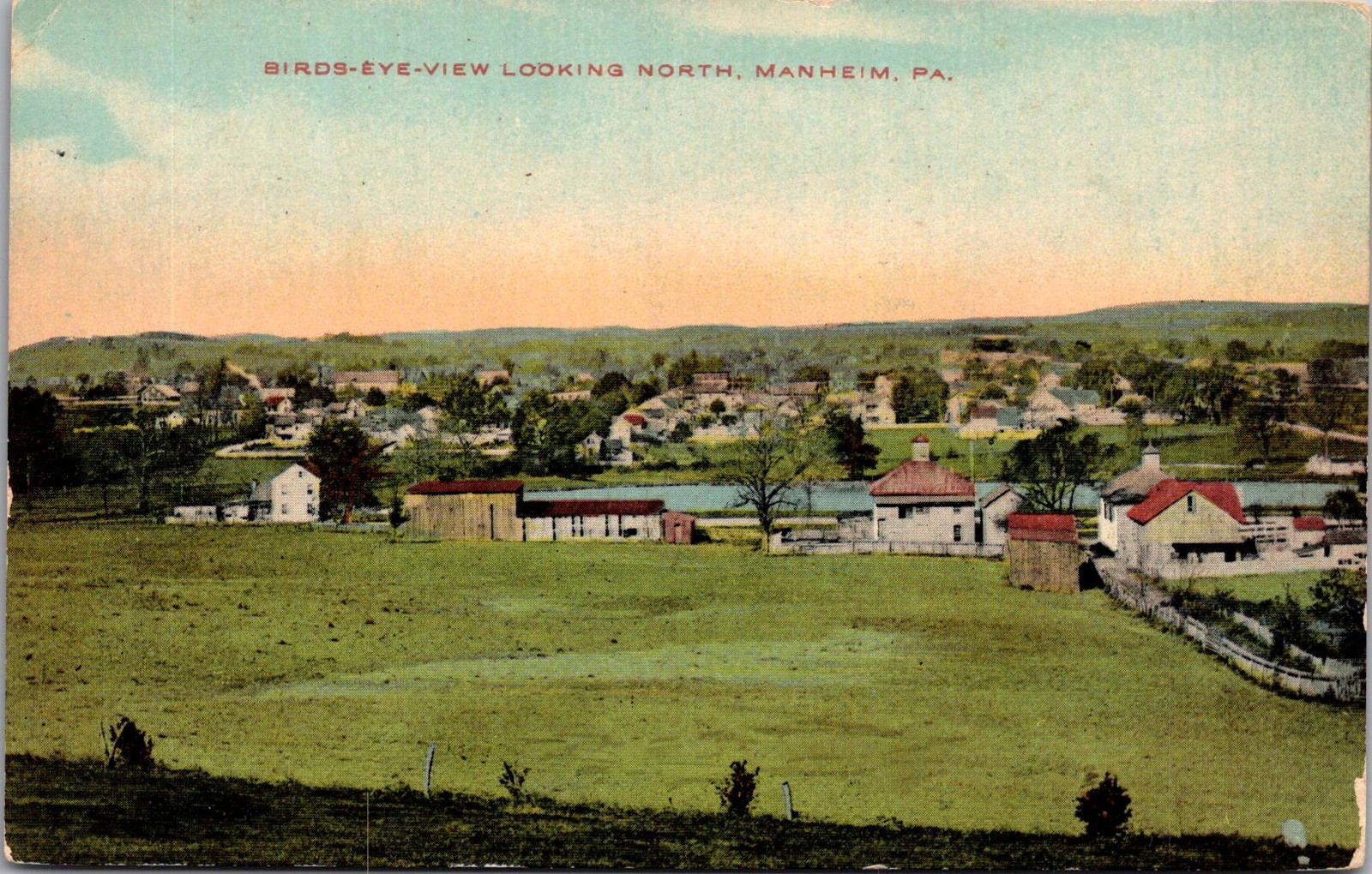 Manheim PA Birds-Eye View Looking North Vintage Postcard 4P23-11 Manheim PA Birds-Eye View Looking North Vintage Postcard 4P23-11