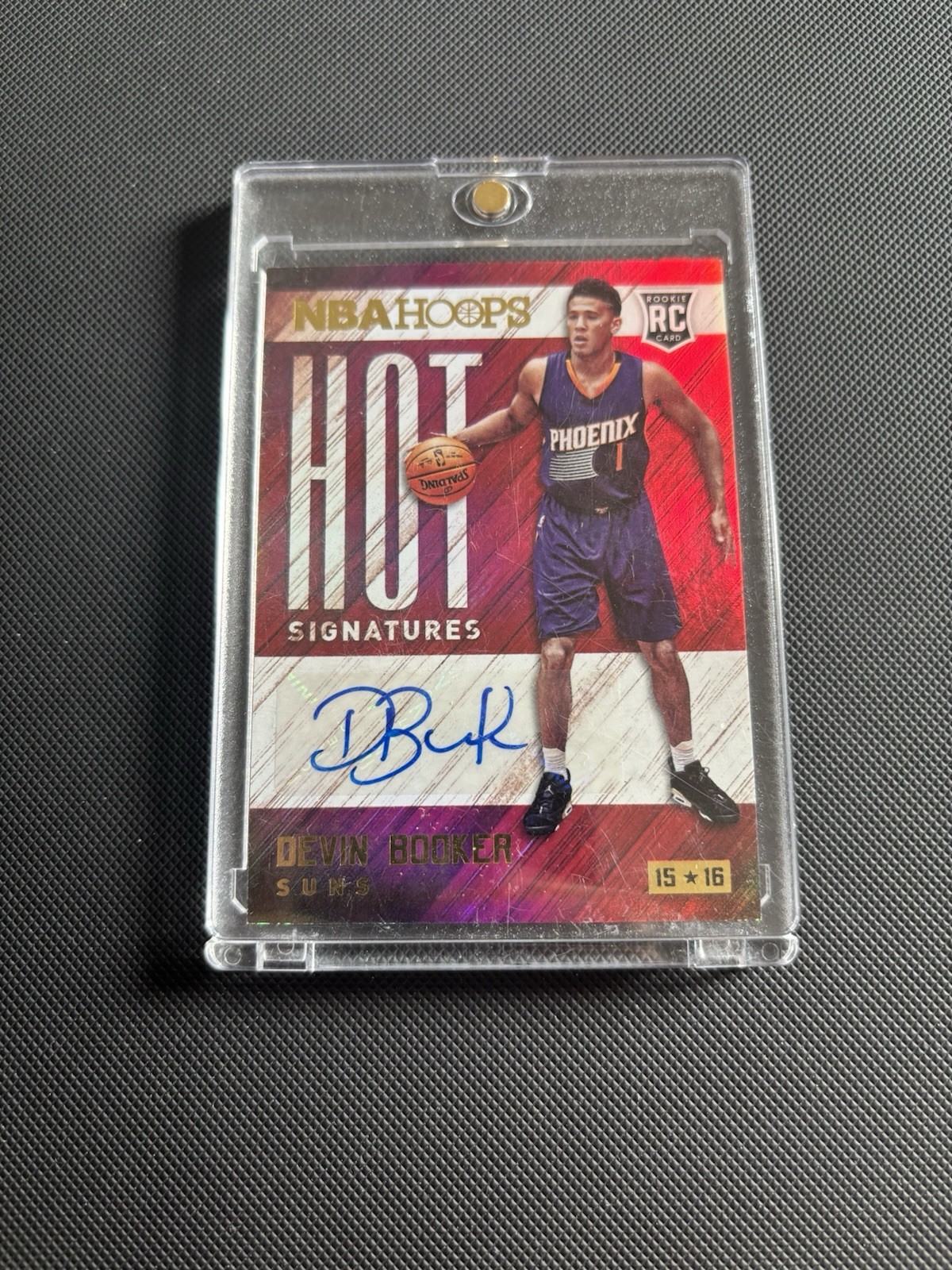 2015-16 Panini Hoops Hot Signatures Devin Booker RC Auto Phoenix Suns HS-DB