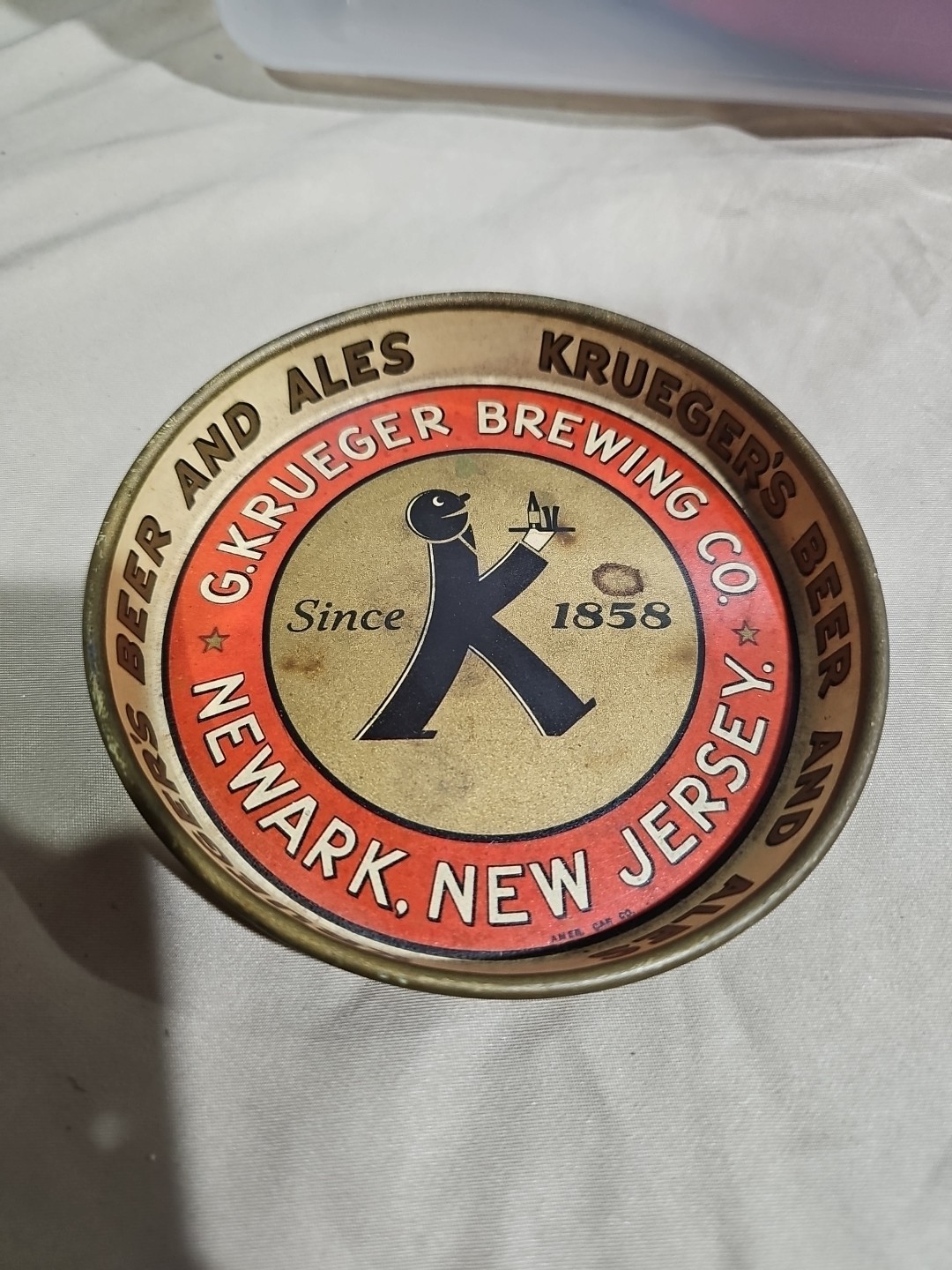 Krueger Beer and Ales G Krueger Brewing Co. Tray K Man