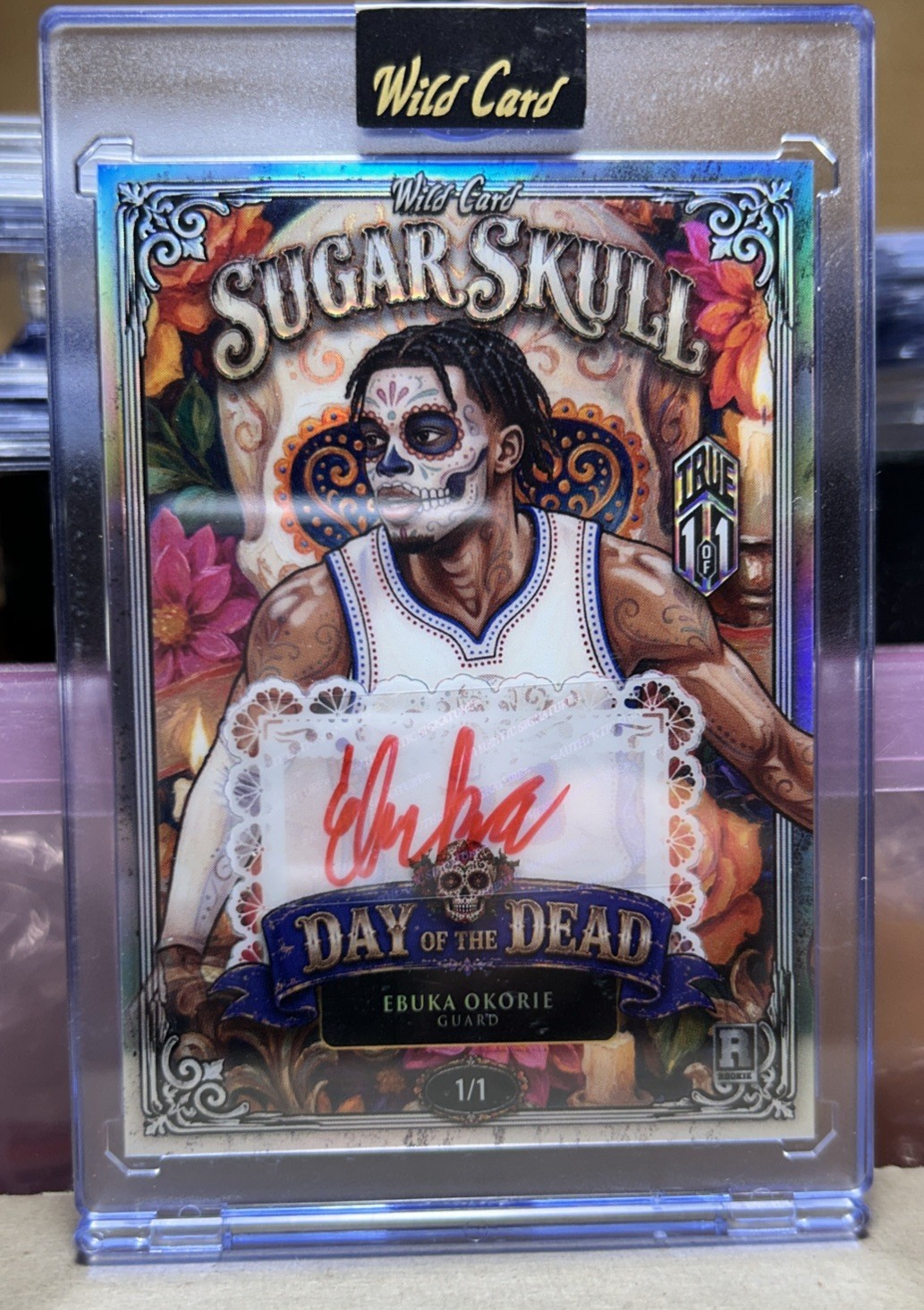 1/1 🔥 2026 Wild Card Sugar Skull Ebuka Okorie Haunted Hits AUTO 🔥 SST1a5-E02A