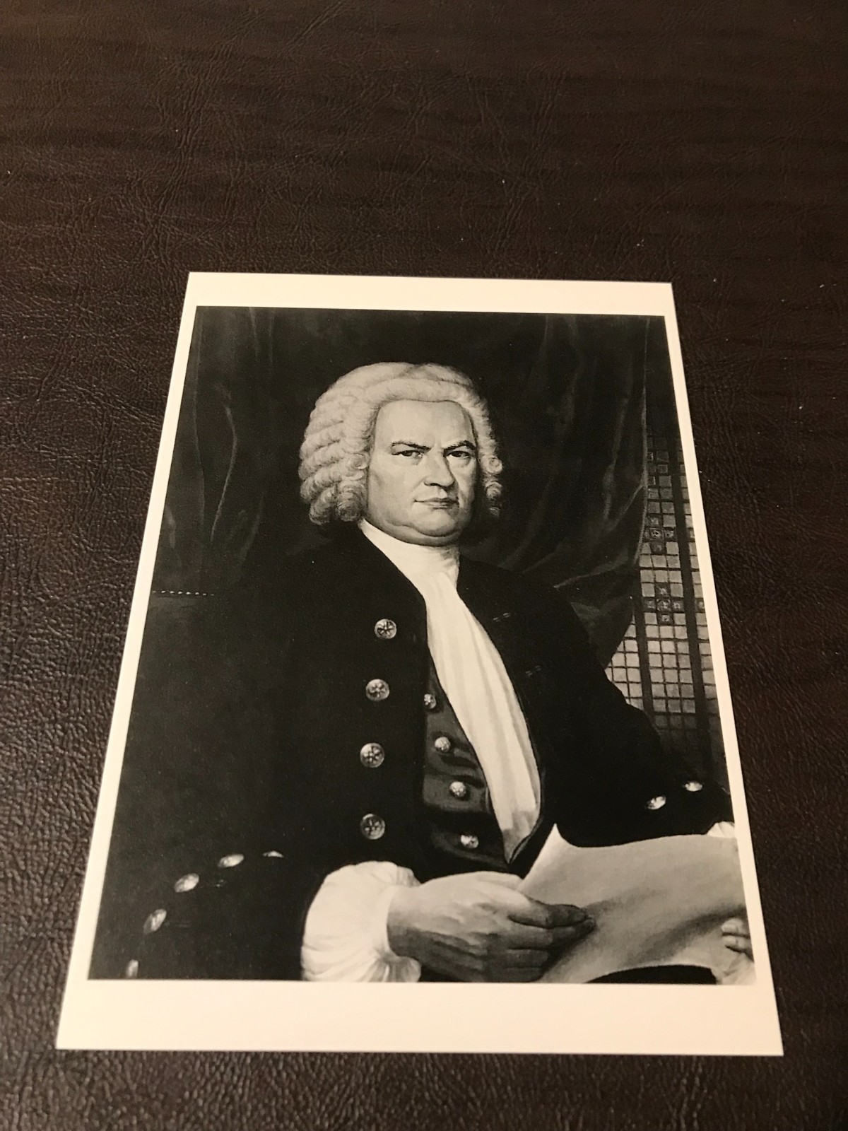 6 X 4 MUSIC UNPOSTED POSTCARD - JOHANN SEBASTIAN BACH - GERMAN COMPOSOR #046