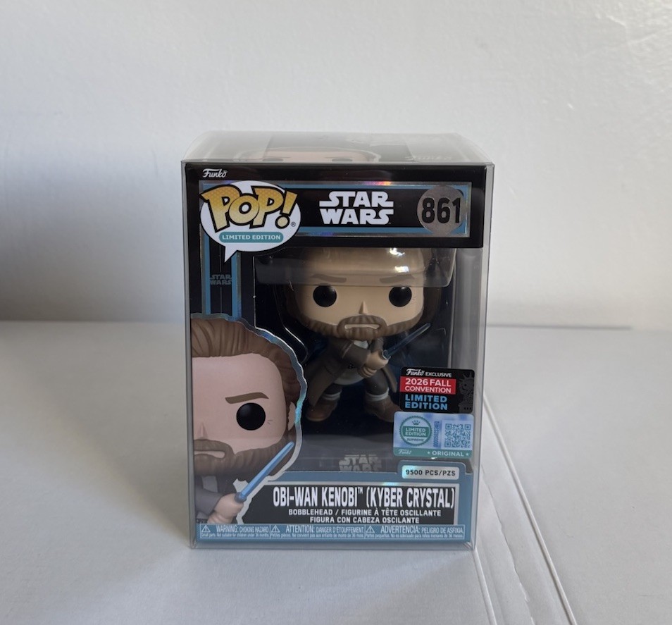 Funko Pop Star Wars Obi-Wan Kenobi Kyber Crystal #861 NYCC Exclusive + Protector Funko Pop Star Wars Obi-Wan Kenobi Kyber Crystal #861 NYCC Exclusive + Protector