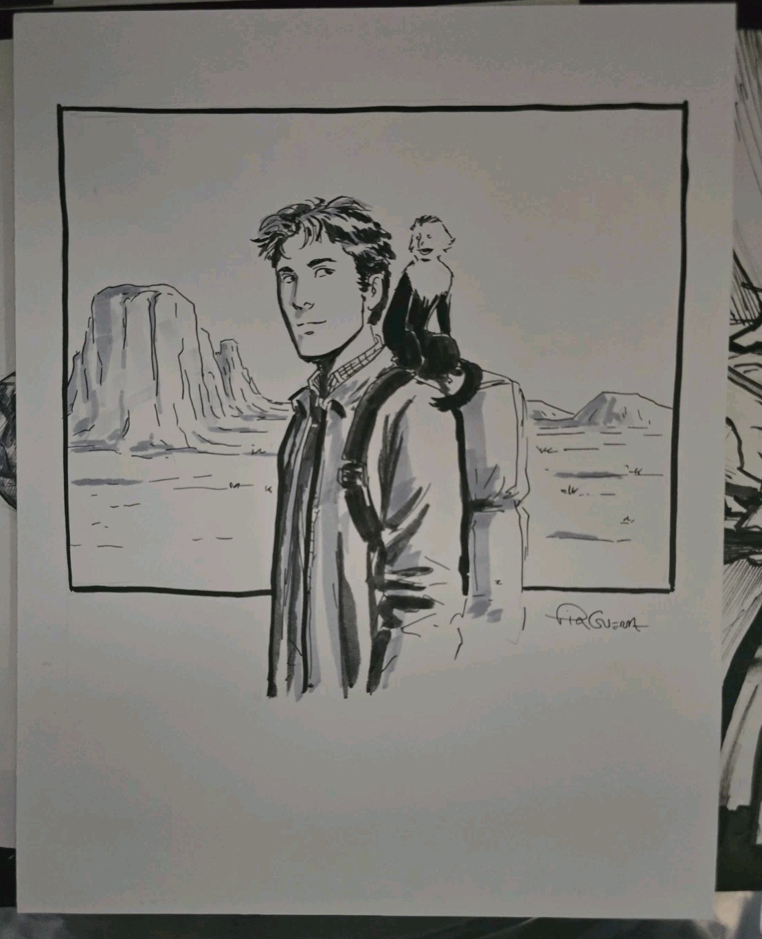 Pia Guerra Original Art Yorick Brown and Ampersand Y: The Last Man