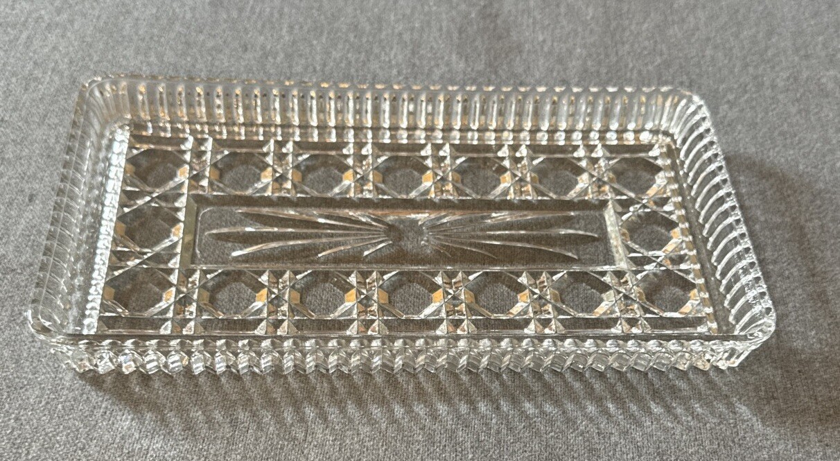 Dresser Tray Trinket Dish Federal Glass Windsor Design Pressed Glass Dresser Tray Trinket Dish Federal Glass Windsor Design Pressed Glass