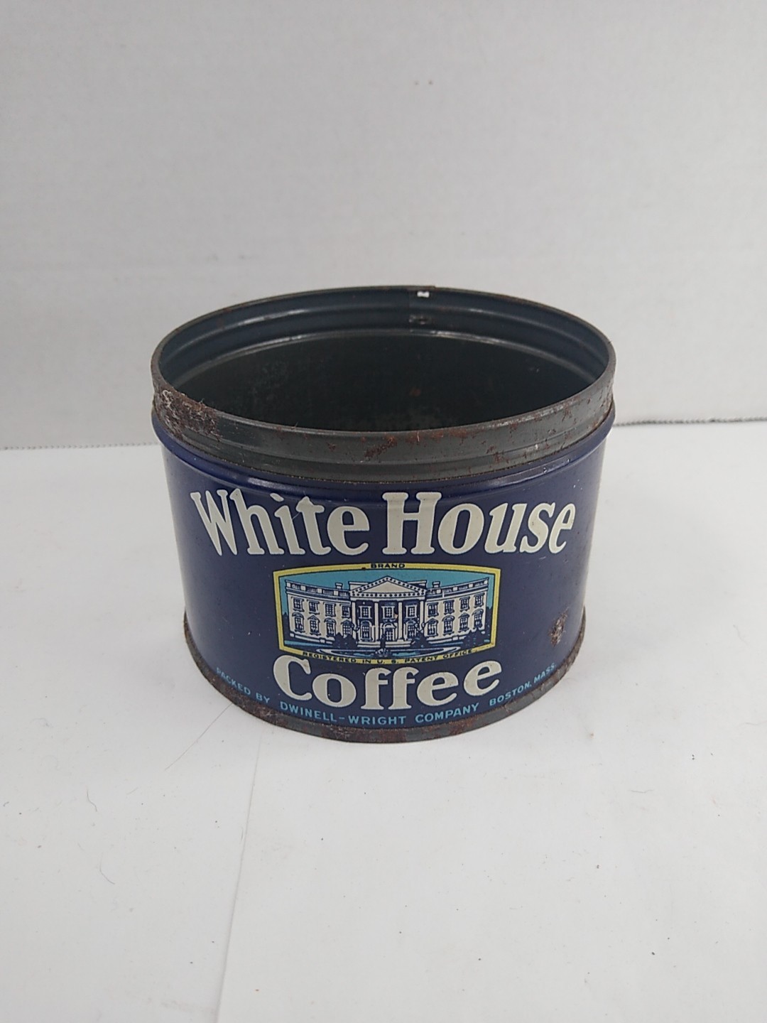 Vintage White House Coffee Tin Can Empty Can No Lid