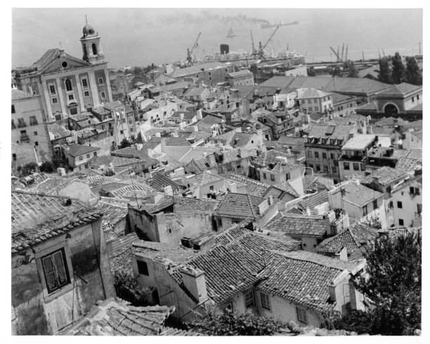 An aerial view of Lisbon Portugal1 1 1960 Historic 1960s Old Photo