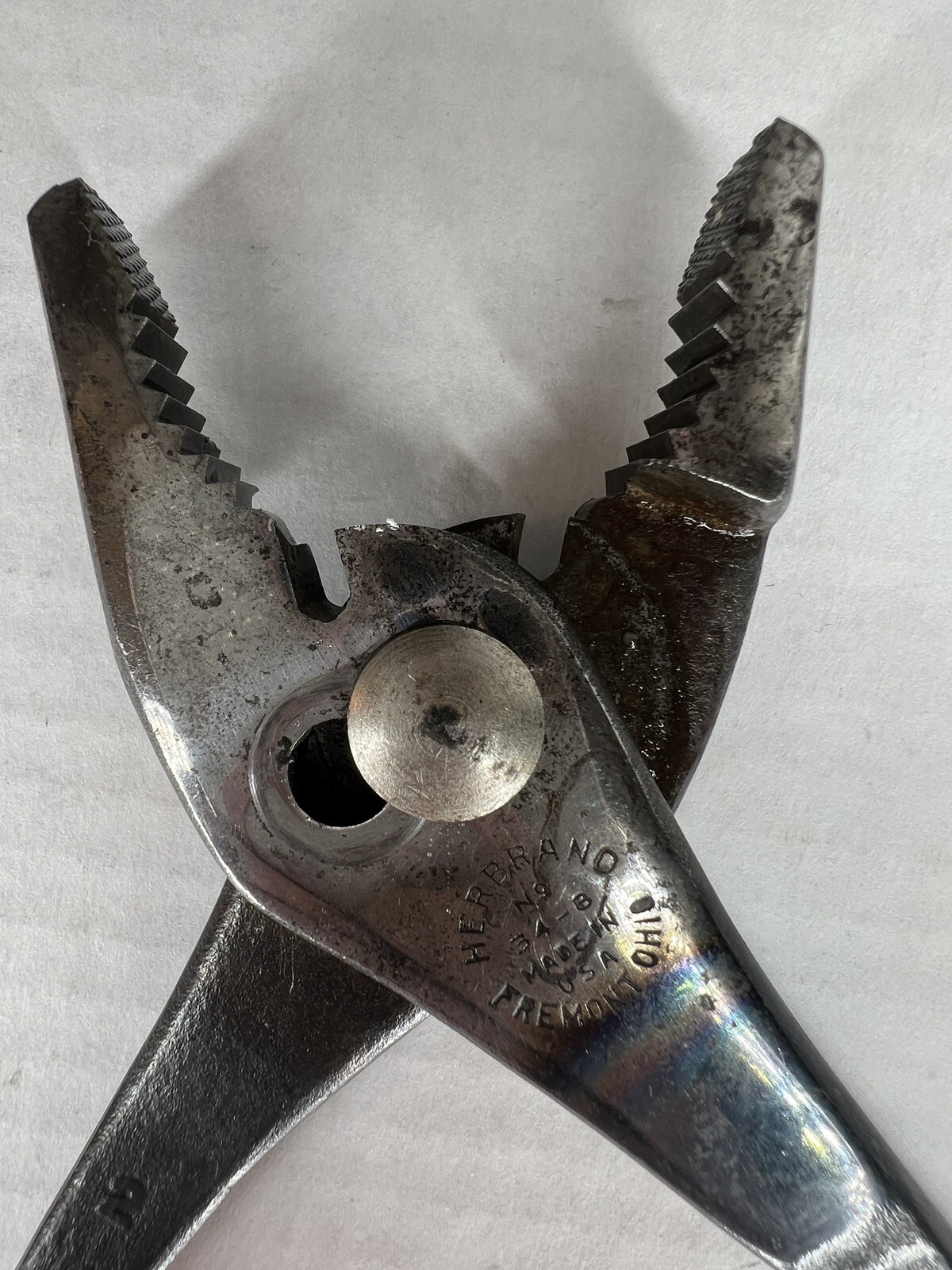Vintage HERBRAND Tools Slip Joint PLIERS No 34-8 FREMONT OHIO USA