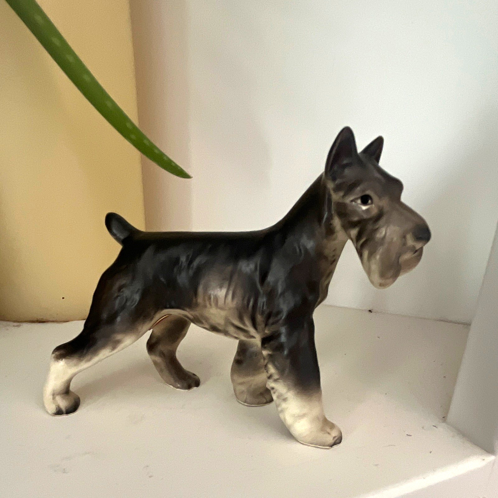 Vintage Japan Porcelain Schnauzer Dog Figurine Dog Breed Giant Schnauzer collect