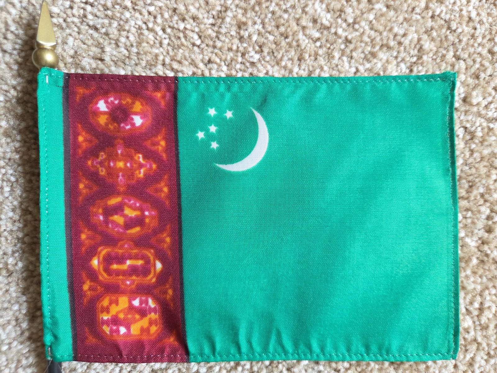 TURKMENISTAN FORMER FLAG 1992-1997 NEW OLD STOCK RARE  ORIGINAL VINTAGE FLAG