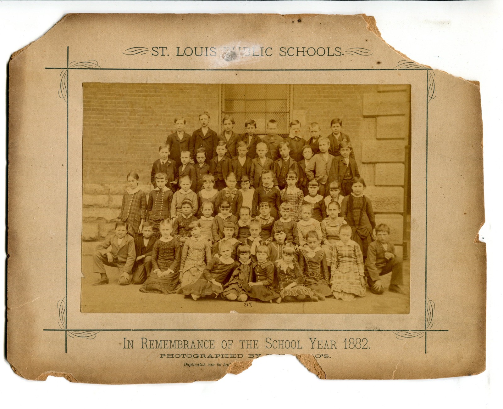 1882 School Photo, St. Louis