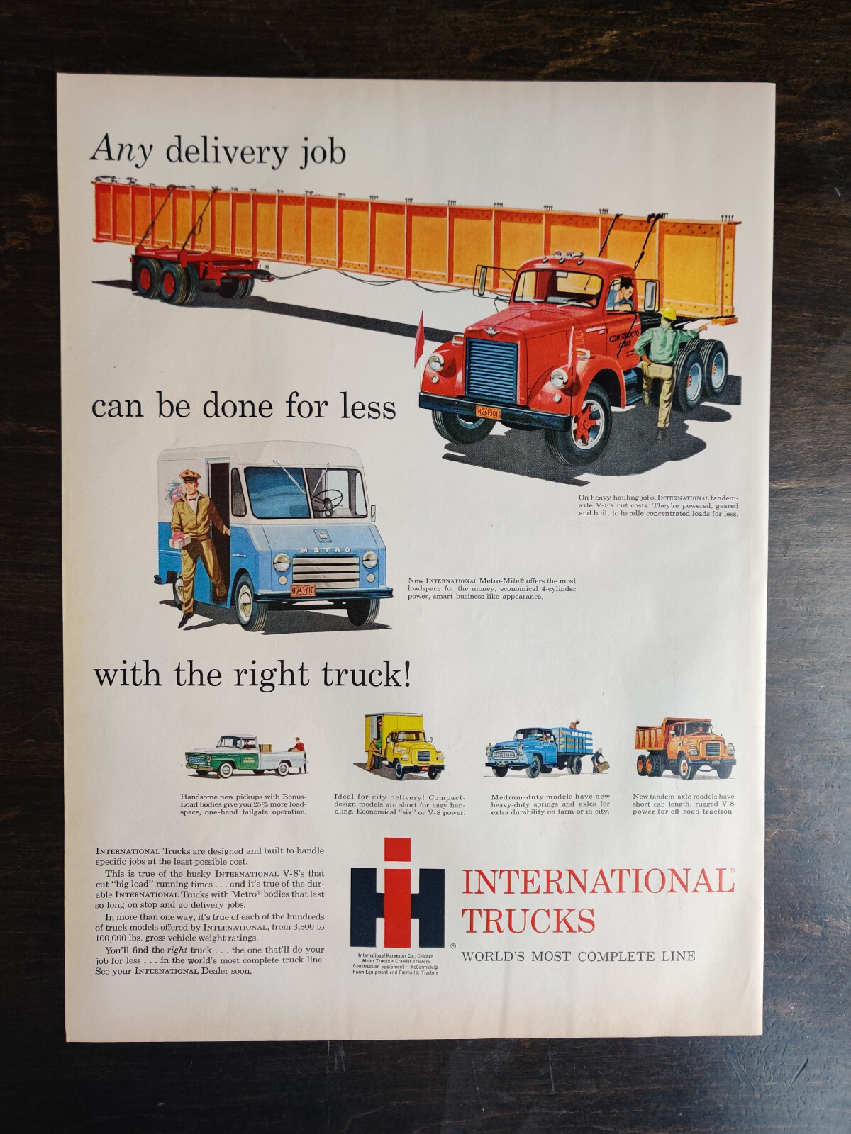 Vintage 1960 International Trucks Full Page Original Ad Vintage 1960 International Trucks Full Page Original Ad