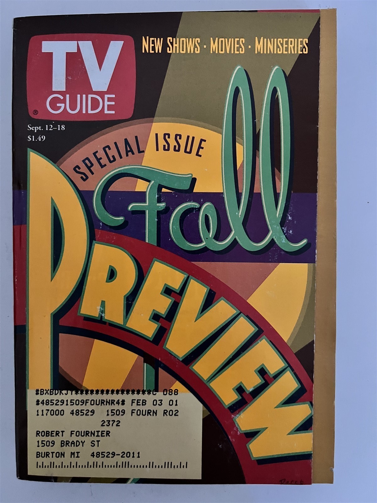 1998 TV Guide SEPT 12-18 FALL PREVIEW THAT 70\'S SHOW (SUBSCRIPTION LABEL)