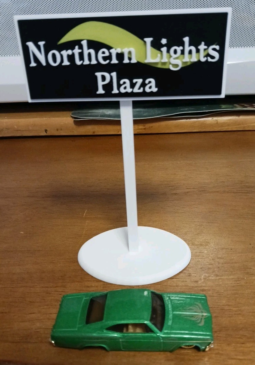 Vintage Northern Lights Valley Plaza Syracuse NY. Nostalgic Mini Sign 5.75\