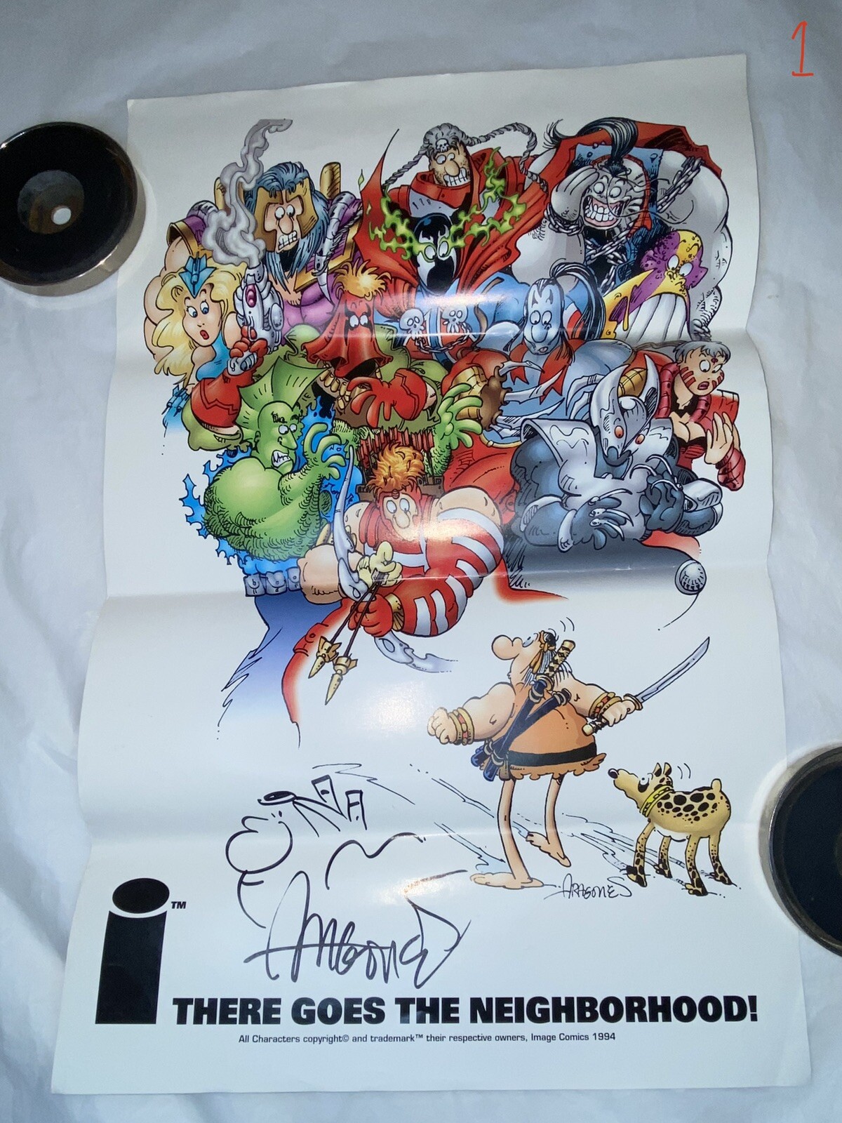Vtg Sergio Aragones Image Groo The Wanderer Poster Sketch signed Spawn Maxx 