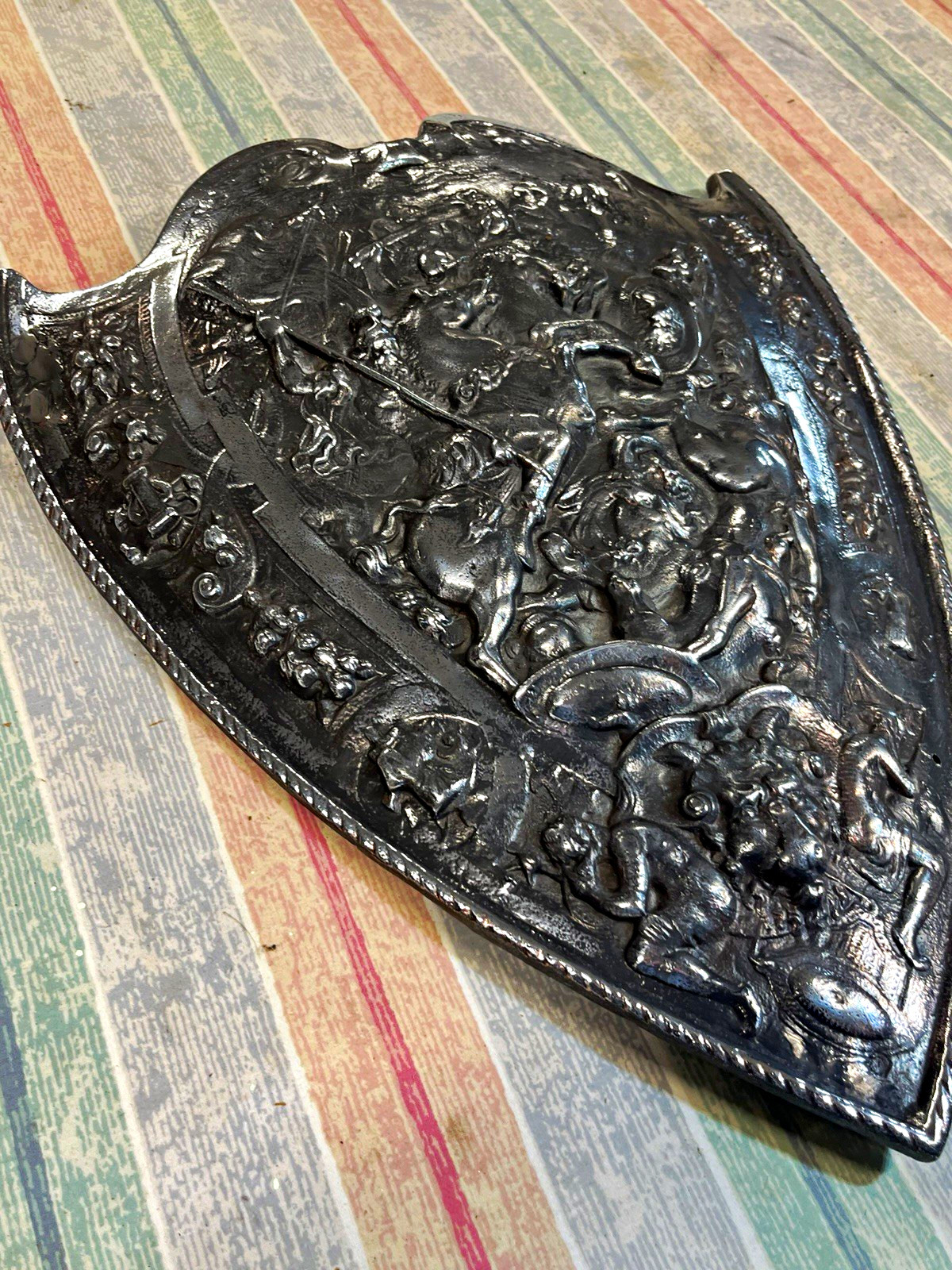 19th-century Victorian cast iron repro of the famous Parade Shield of Henry II 19th-century Victorian cast iron repro of the famous Parade Shield of Henry II