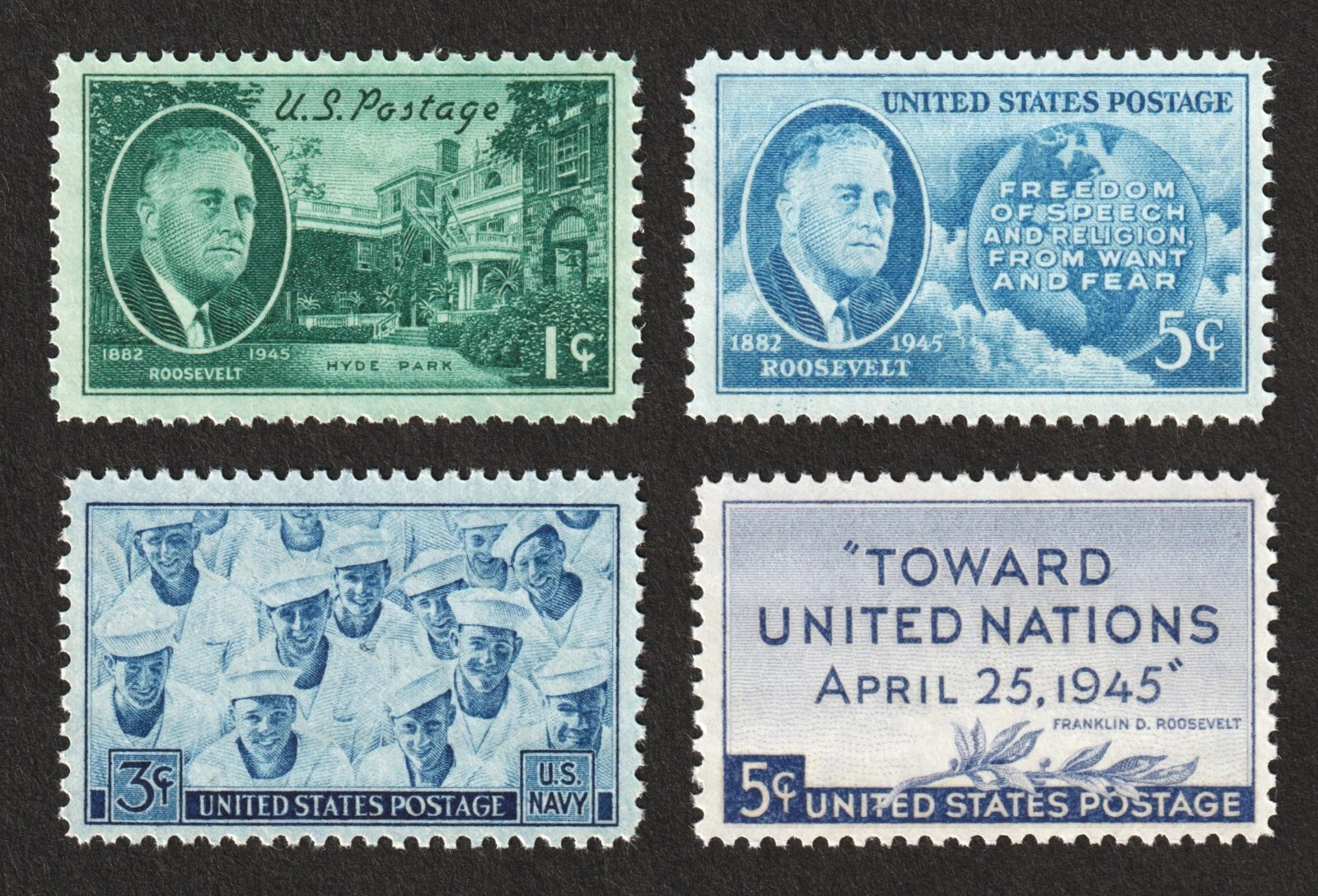 OLD 1940's WWll US stamps WW2 franklin d roosevelt FDR memorial, navy etc. MINT OLD 1940's WWll US stamps WW2 franklin d roosevelt FDR memorial, navy etc. MINT