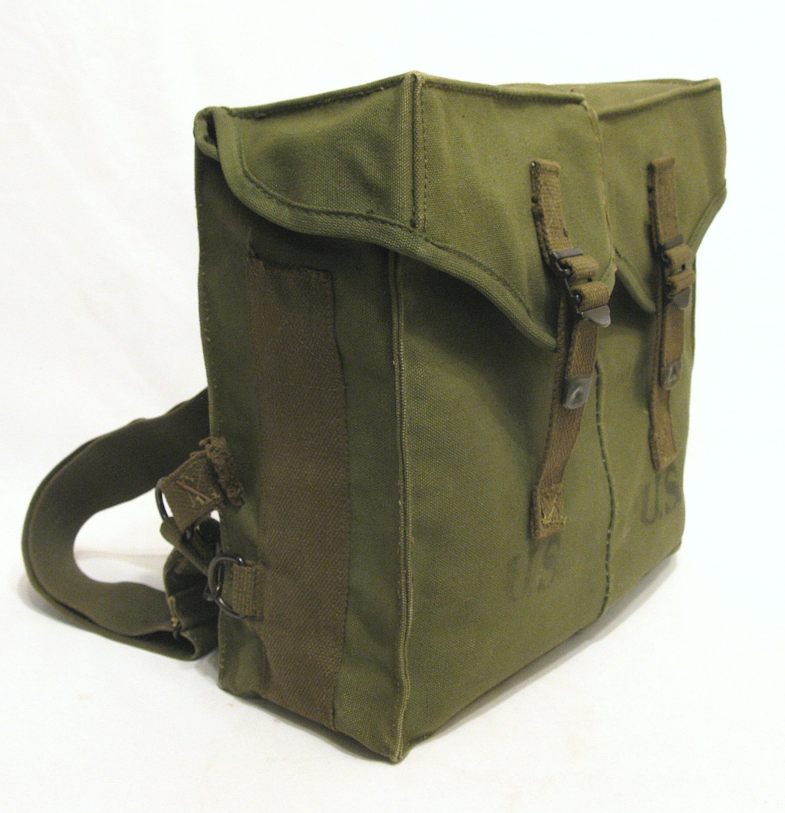 Korean War US Army USMC Double GP Bags Made into Backpack Dated 1951 EXC COND