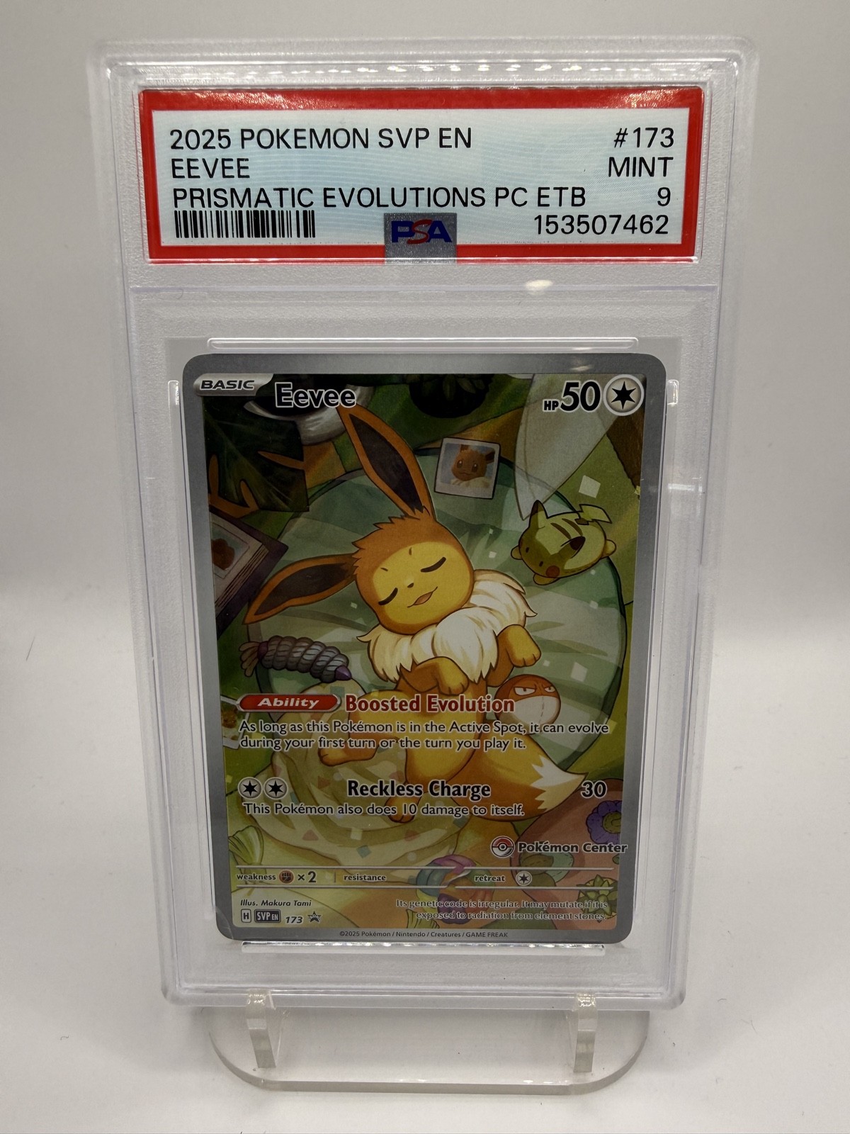 Eevee - 173 (Pokemon Center Exclusive) 173 Scarlet & Violet Promo Cards PSA 9