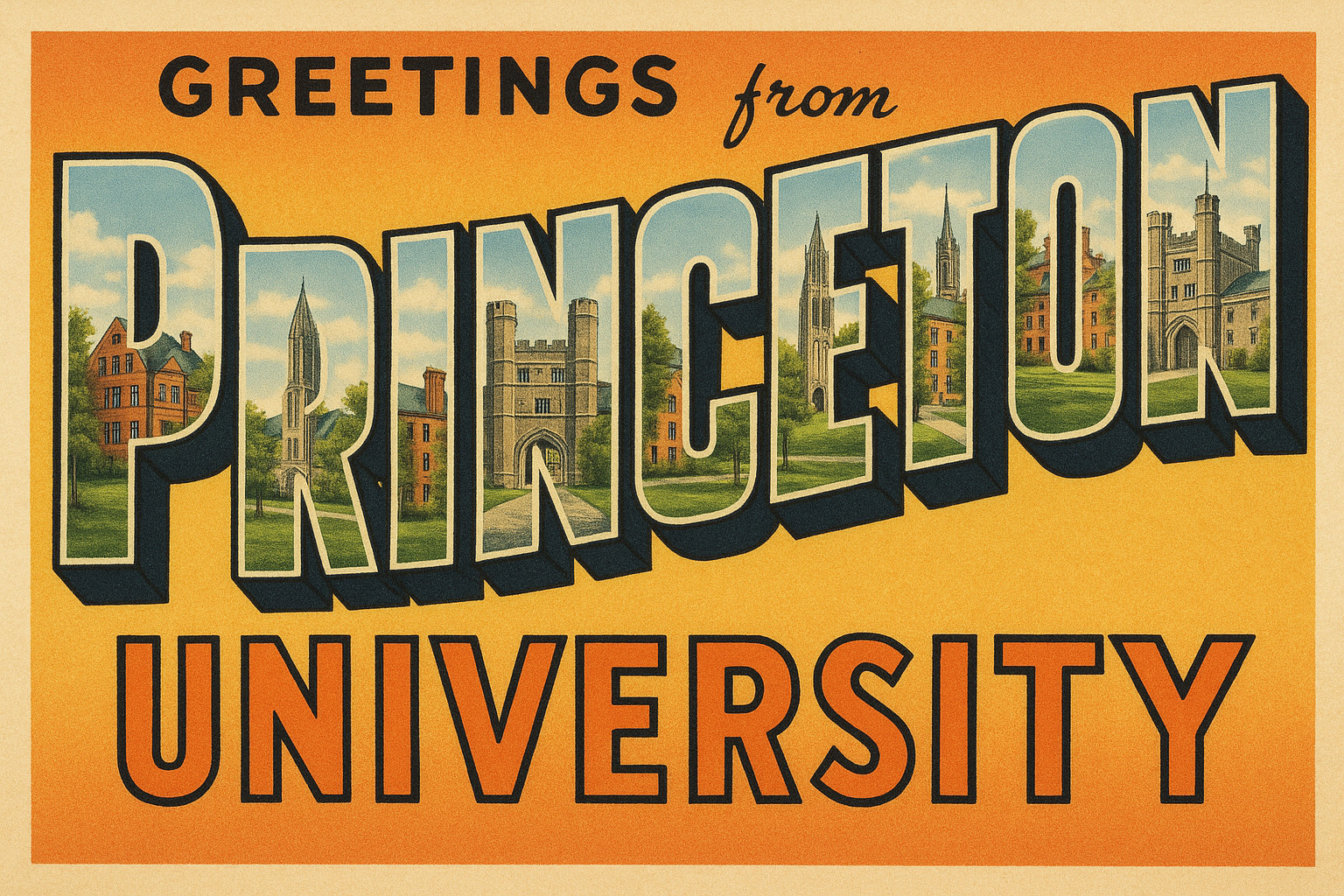 a406 Princeton University Vintage Travel Postcard Refrigerator Magnet