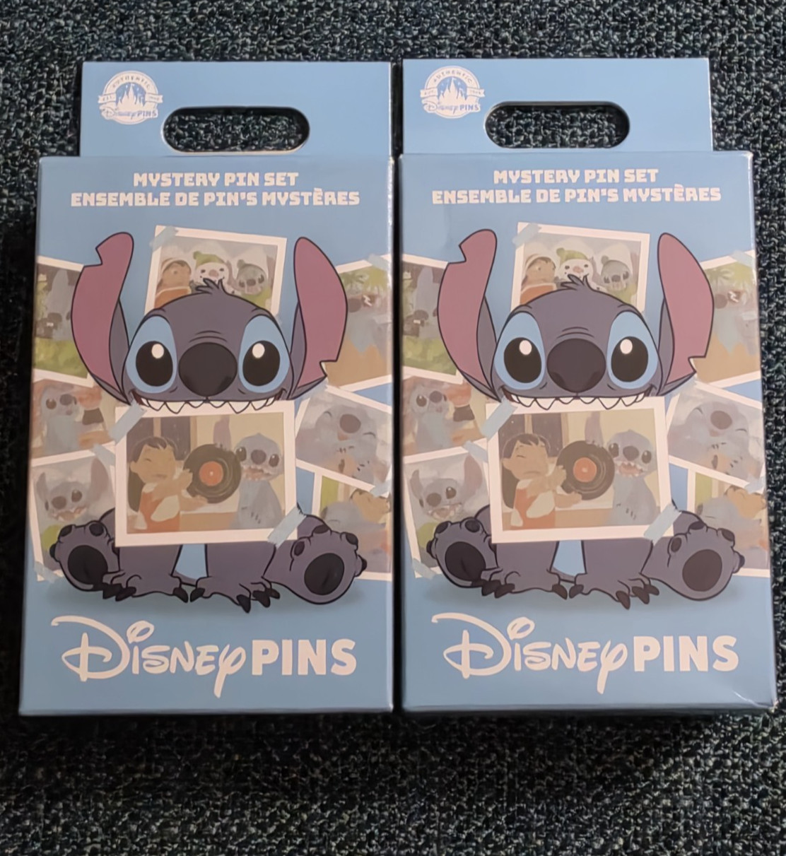 2 Boxes Disney Stitch Photographs Mystery Pin Set- 2 Pins Per Box- *SEALED*
