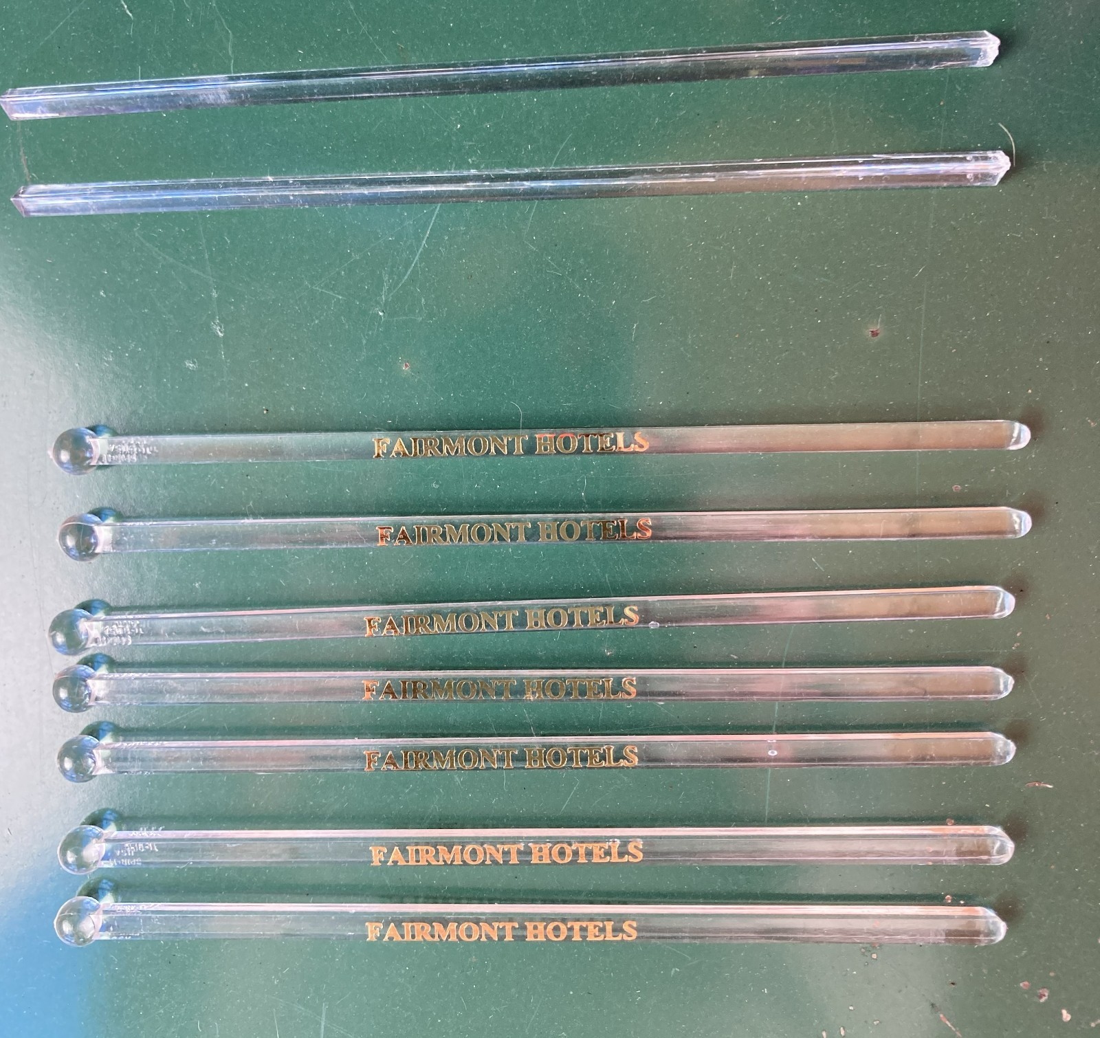 Vintage Fairmont Hotels Swizzle Stick - 9 Clr Acrylic Hotel Advertising Barware
