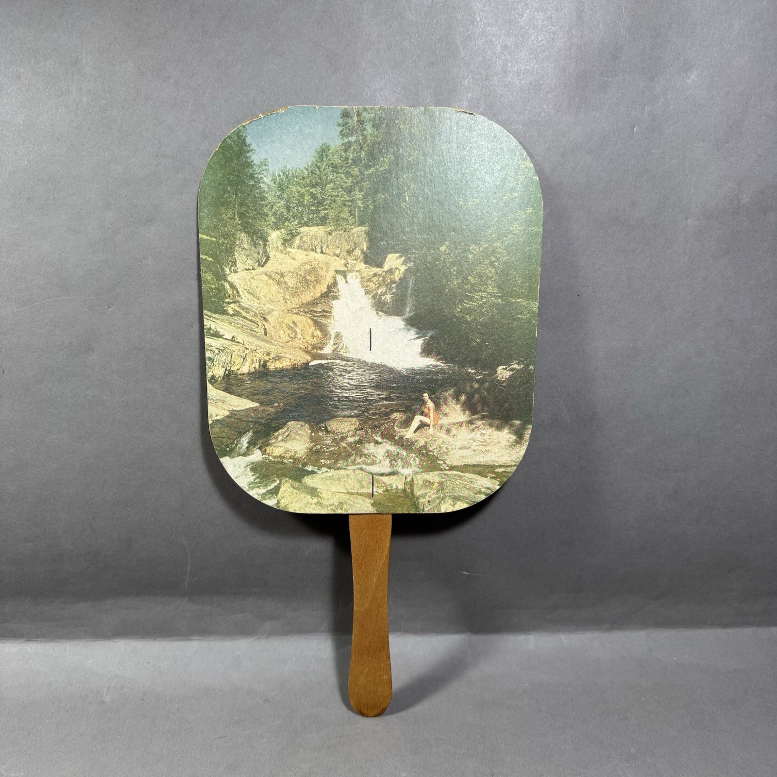 Antique Advertising Hand Fan ~ Waterfall HVAC ~ Goffstown, New Hampshire Antique Advertising Hand Fan ~ Waterfall HVAC ~ Goffstown, New Hampshire