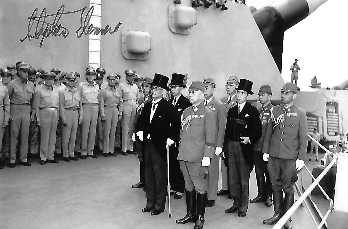 Stephen Dennis signed 4x6 photo WW II USS Missouri Japan Surrender COA LOOK