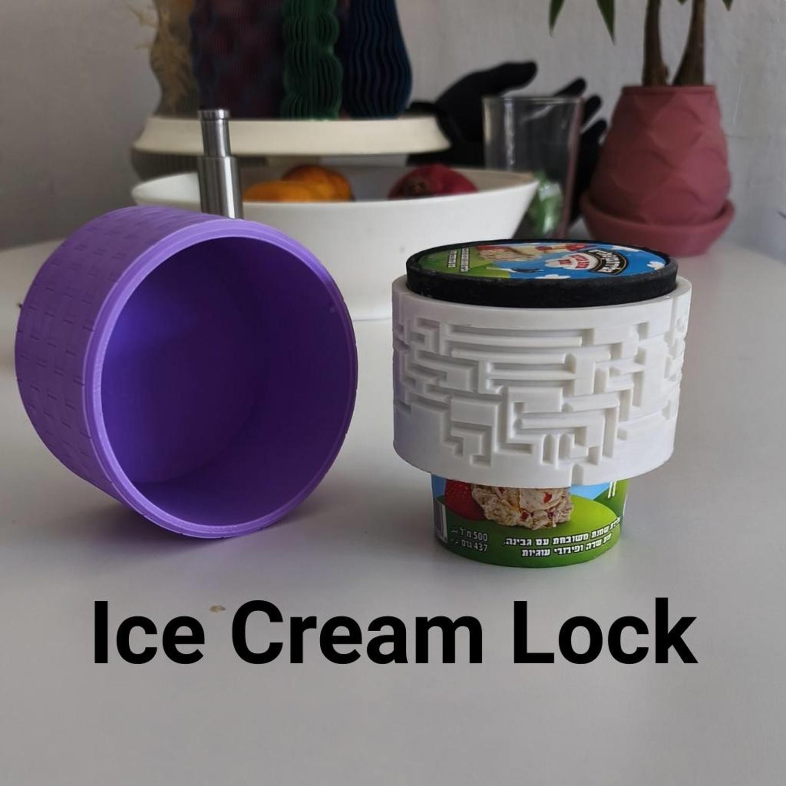 Ice Cream Pint Lock - 3D Printed Dessert Security Vault Ice Cream Pint Lock - 3D Printed Dessert Security Vault