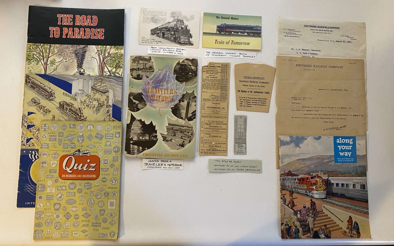 VTG Rail Road Ephemera Lot Southern Ry co Chesapeake an Ohio Lines Union Pacific