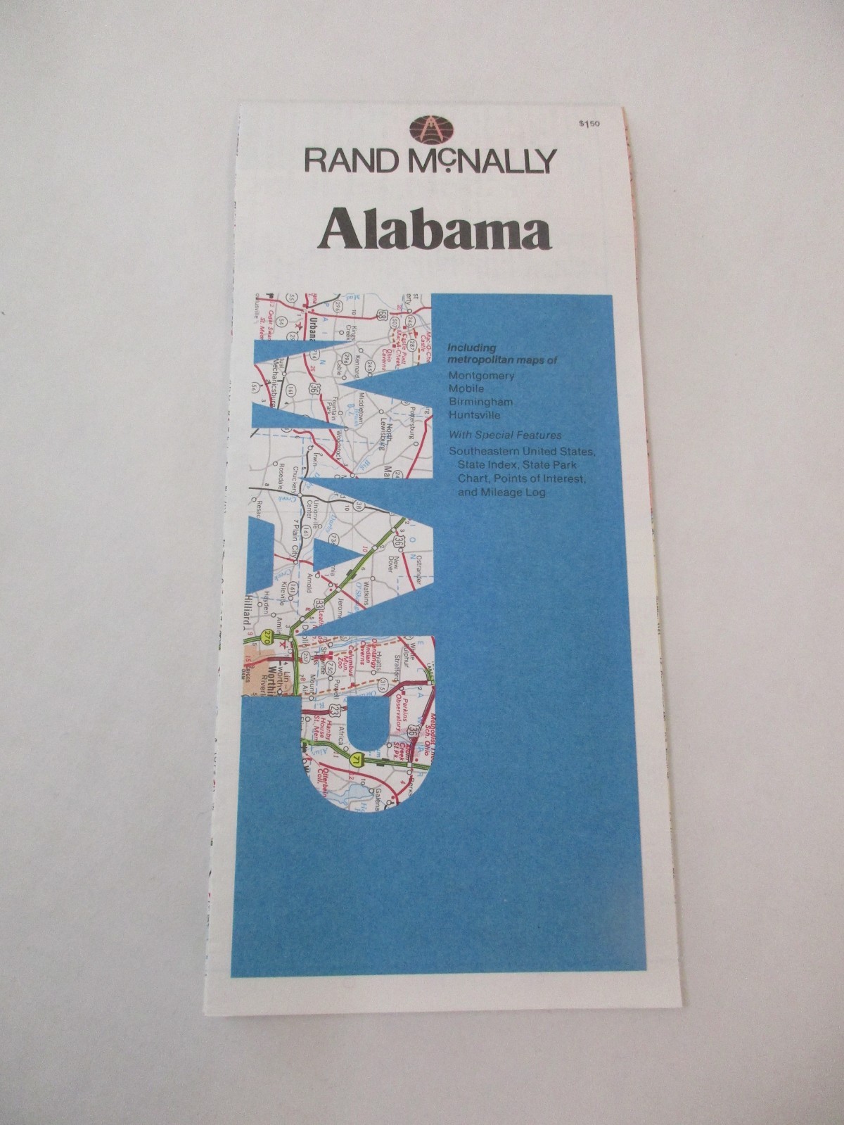 Rand McNally Alabama State Highway Travel Road Map~HrcRM