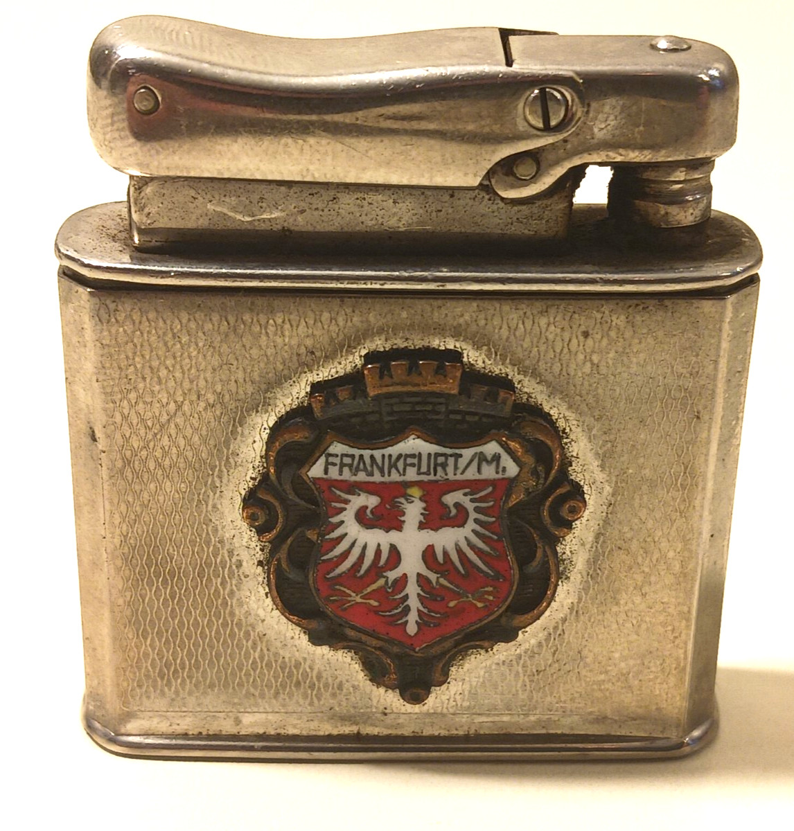 Ibelo Monopol FL400 Lighter Vintage Frankfurt Germany Souvenir Enamel Crest Petr Ibelo Monopol FL400 Lighter Vintage Frankfurt Germany Souvenir Enamel Crest Petr