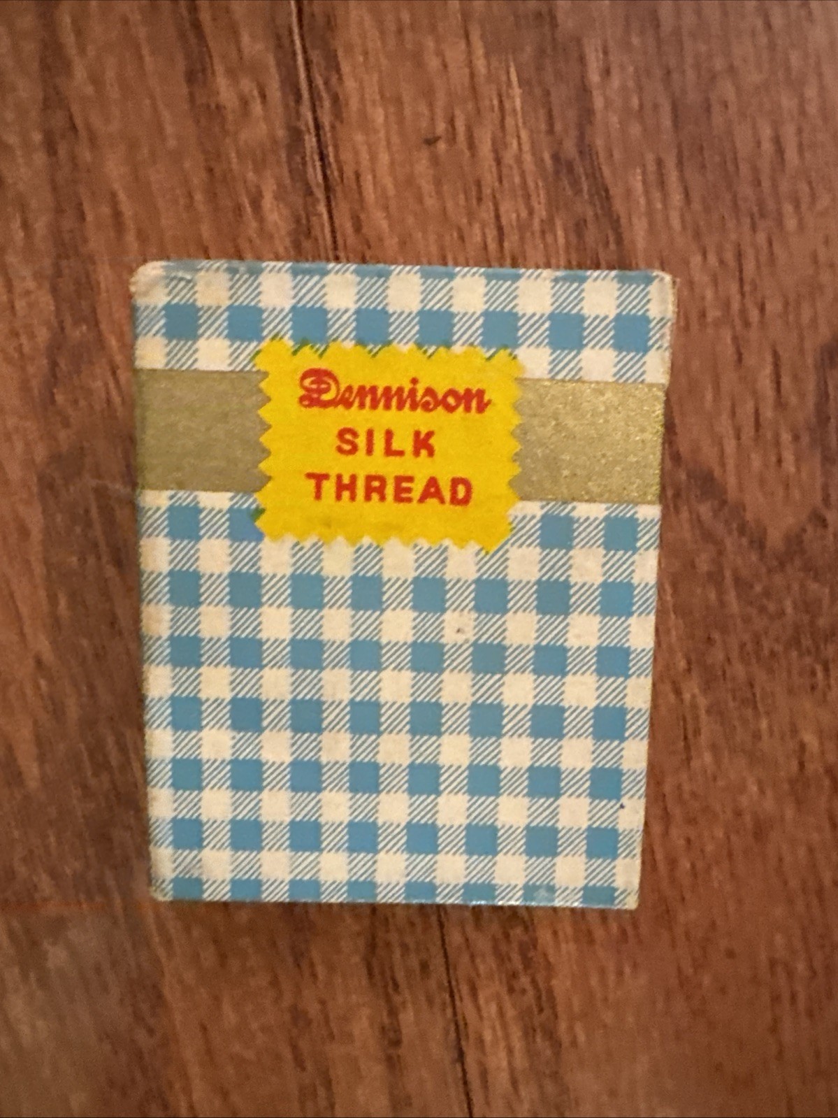 Vintage Dennison’s Silk Thread Miniature Sewing Box – 5 Original Spools – Blue
