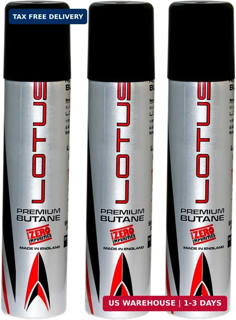 Lotus 99.99% Pure 90 ml Butane Lighter Fuel Gas Refill 3 - Pack
