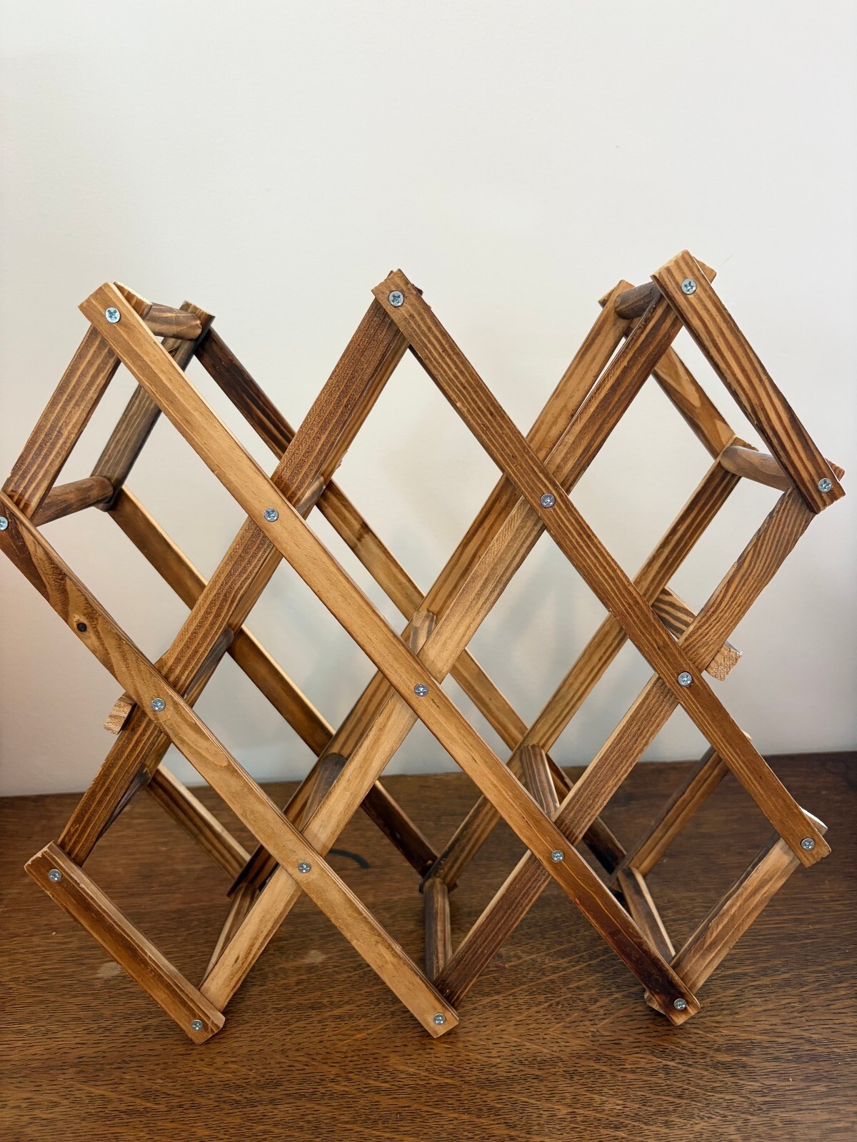 Vintage Wood Accordion Expandable Wine Rack Vintage Wood Accordion Expandable Wine Rack