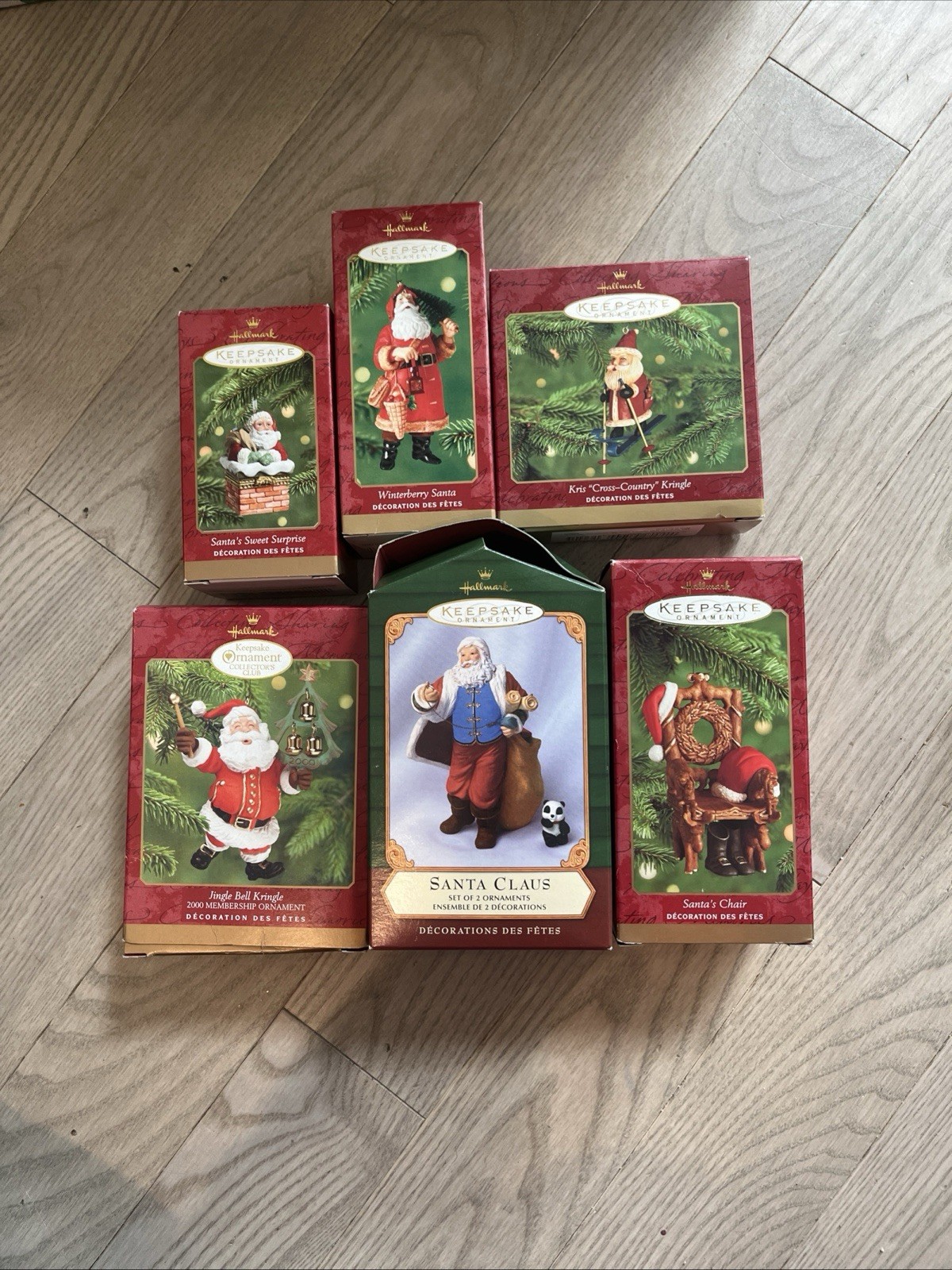 Lot Of 6 Hallmark Keepsake Ornaments Vintage Set Assorted Santa’s NIB Lot Of 6 Hallmark Keepsake Ornaments Vintage Set Assorted Santa’s NIB