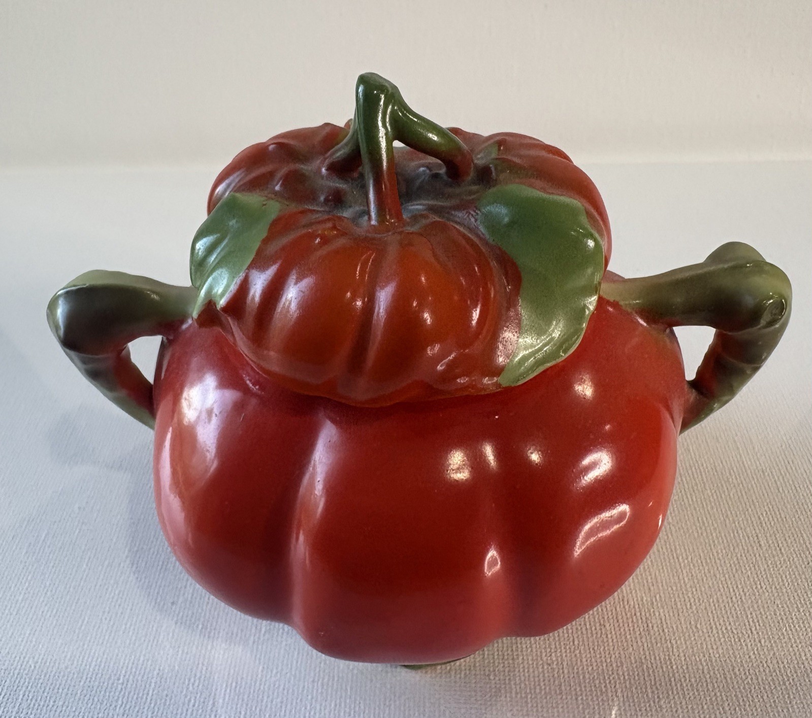 Royal Bayreuth Tomato theme Covered Sugar Bowl Double Handle with lid