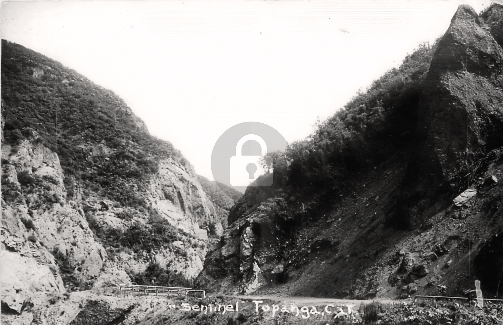 1920s Topanga CA California Sentinel roadside view RPPC Photo Postcard COPY