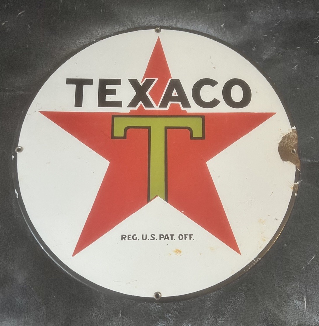 Vintage Original TEXACO PORCELAIN Lubester Sign Rare 15 Inch CLEAN Vintage Original TEXACO PORCELAIN Lubester Sign Rare 15 Inch CLEAN