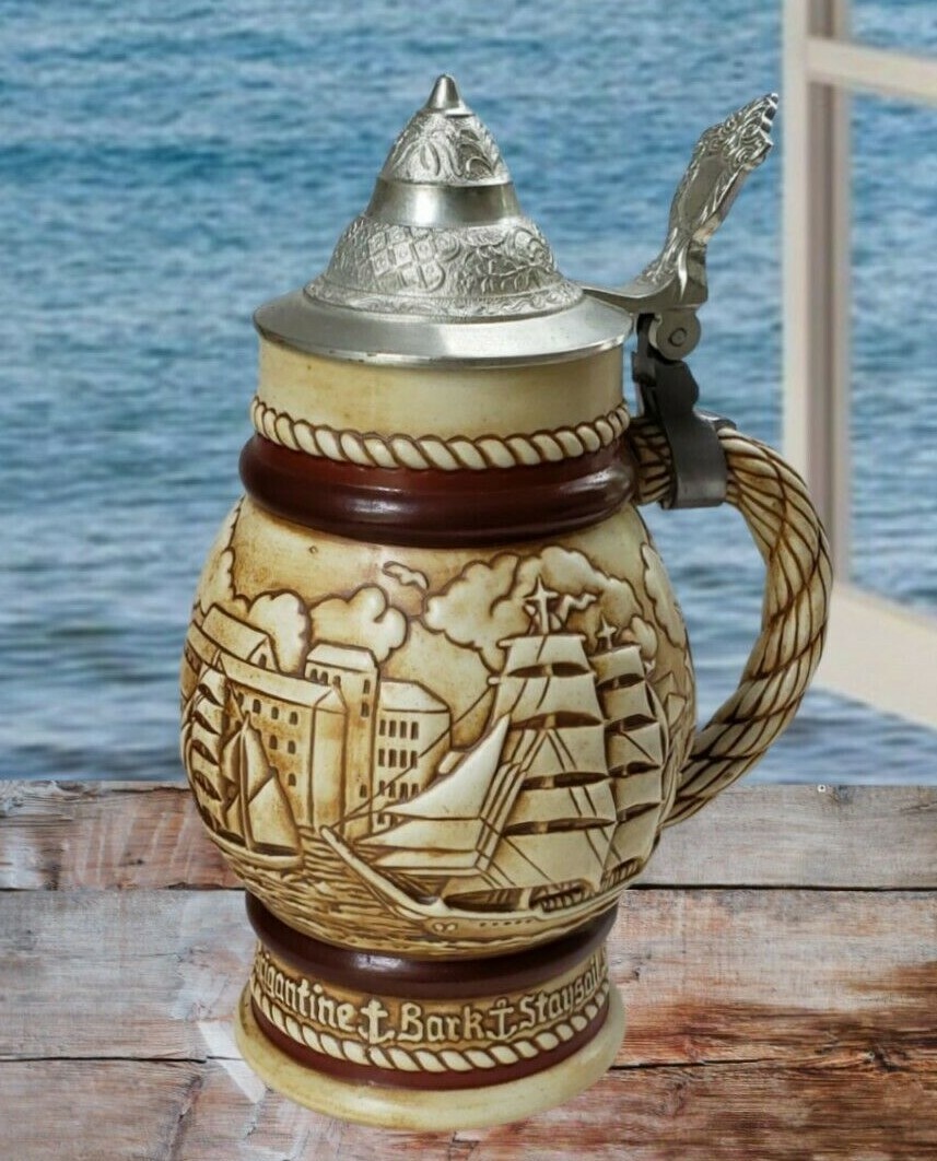 Avon Staysail Schooner Stein Handcrafted in Brazil 1977 Ceramarte Exclusive 