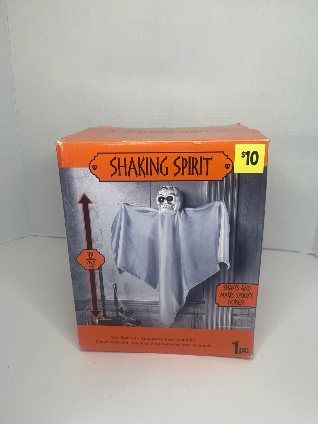 NIB Vintage Gemmy Halloween Animated Shaking Spirit 30 Inch Hanging Prop White