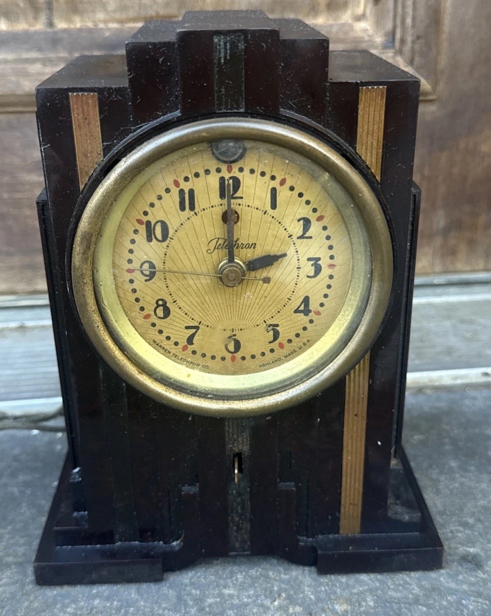 Antique 1928-1930 Desk Clock TELECHRON ELECTROLARM M-1 Skyscraper ART DECO Antique 1928-1930 Desk Clock TELECHRON ELECTROLARM M-1 Skyscraper ART DECO