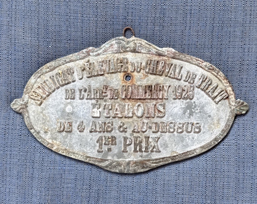 Antique 1925 French Horse Show Award Plaque Draguignan Stallion 1st Prize